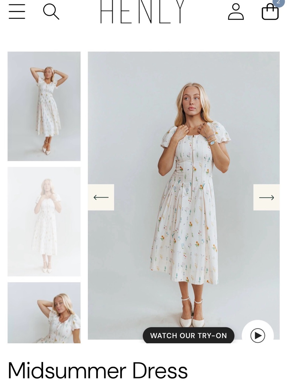 Henley Midsummer Dress in White Floral